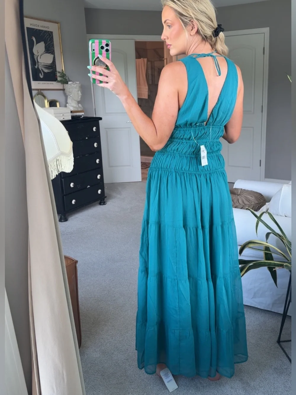 Abercrombie Bra-Free Ruched Flowy Maxi Dress